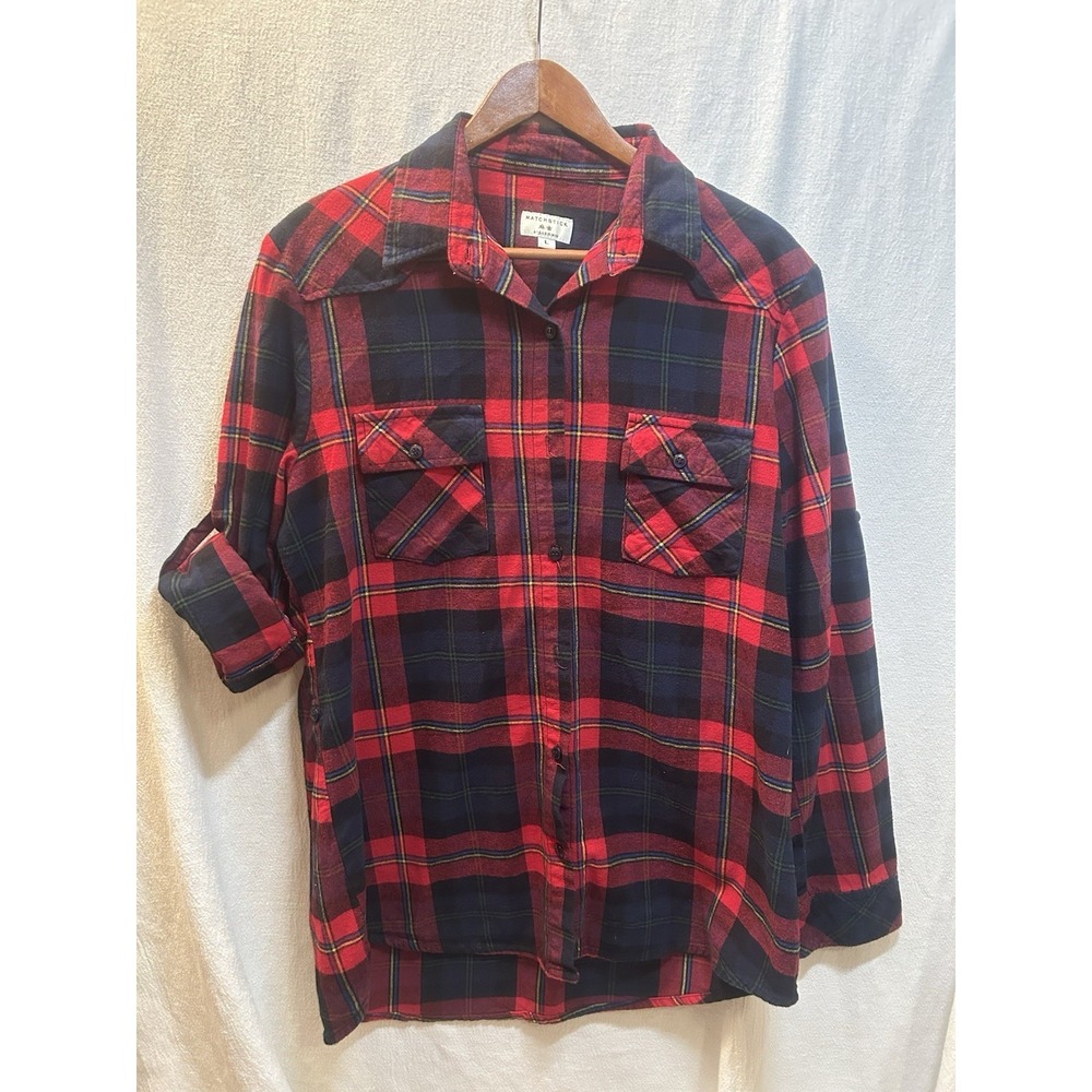 Matchstick Men Long Or Short Sleeve Flannel Shirt Size L